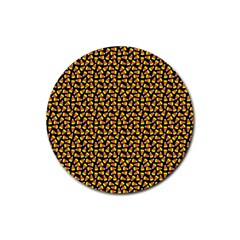 Pattern Halloween Candy Corn   Rubber Round Coaster (4 Pack) 