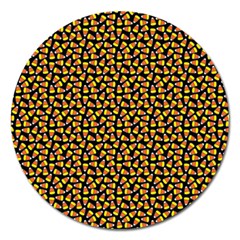 Pattern Halloween Candy Corn   Magnet 5  (round)