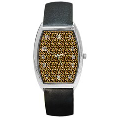 Pattern Halloween Candy Corn   Barrel Style Metal Watch