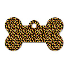 Pattern Halloween Candy Corn   Dog Tag Bone (one Side)