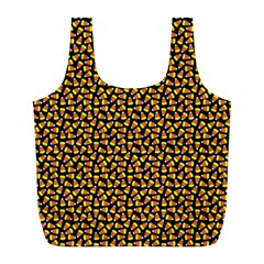 Pattern Halloween Candy Corn   Full Print Recycle Bags (l) 