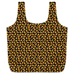 Pattern Halloween Candy Corn   Full Print Recycle Bags (l) 