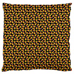 Pattern Halloween Candy Corn   Large Flano Cushion Case (one Side)