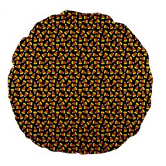 Pattern Halloween Candy Corn   Large 18  Premium Flano Round Cushions