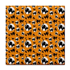 Pattern Halloween Black Cat Hissing Tile Coasters