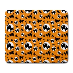 Pattern Halloween Black Cat Hissing Large Mousepads by iCreate