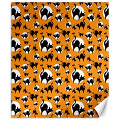 Pattern Halloween Black Cat Hissing Canvas 8  X 10 