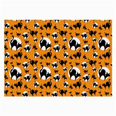 Pattern Halloween Black Cat Hissing Large Glasses Cloth (2-side) by iCreate