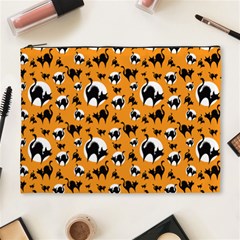 Pattern Halloween Black Cat Hissing Cosmetic Bag (xl) by iCreate