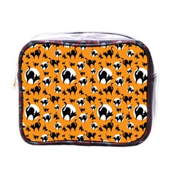 Pattern Halloween Black Cat Hissing Mini Toiletries Bags by iCreate