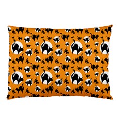 Pattern Halloween Black Cat Hissing Pillow Case (two Sides) by iCreate