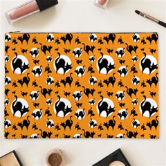 Pattern Halloween Black Cat Hissing Cosmetic Bag (xxl)  by iCreate