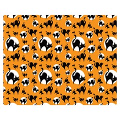 Pattern Halloween Black Cat Hissing Double Sided Flano Blanket (medium)  by iCreate