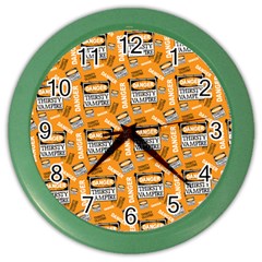 Halloween Thirsty Vampire Signs Color Wall Clocks by iCreate