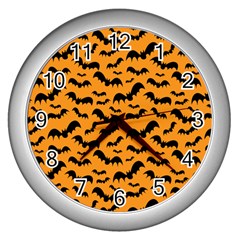 Pattern Halloween Bats  Icreate Wall Clocks (silver)  by iCreate