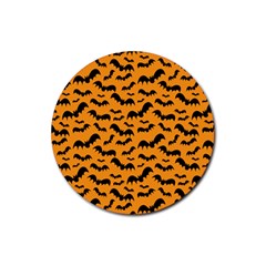 Pattern Halloween Bats  Icreate Rubber Round Coaster (4 Pack)  by iCreate