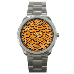 Pattern Halloween Bats  Icreate Sport Metal Watch by iCreate