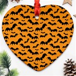 Pattern Halloween Bats  Icreate Heart Ornament (Two Sides) Back