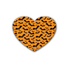 Pattern Halloween Bats  Icreate Rubber Coaster (heart)  by iCreate