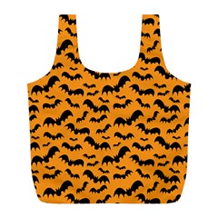 Pattern Halloween Bats  Icreate Full Print Recycle Bags (l)  by iCreate