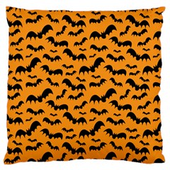 Pattern Halloween Bats  Icreate Large Flano Cushion Case (two Sides) by iCreate