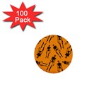 Halloween Skeletons  1  Mini Buttons (100 pack)  Front