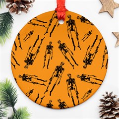 Halloween Skeletons  Round Ornament (two Sides)