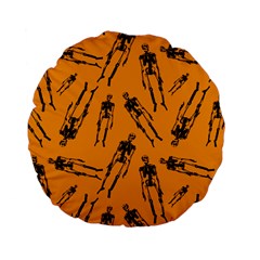 Halloween Skeletons  Standard 15  Premium Flano Round Cushions by iCreate