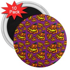 Halloween Colorful Jackolanterns  3  Magnets (10 Pack)  by iCreate