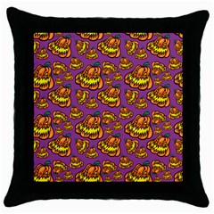 Halloween Colorful Jackolanterns  Throw Pillow Case (black) by iCreate