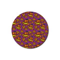 Halloween Colorful Jackolanterns  Rubber Coaster (round)  by iCreate