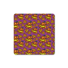 Halloween Colorful Jackolanterns  Square Magnet by iCreate