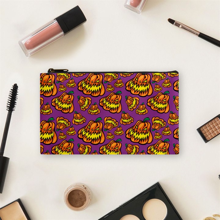 Halloween Colorful Jackolanterns  Cosmetic Bag (Small) 