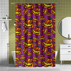 Halloween Colorful Jackolanterns  Shower Curtain 48  X 72  (small)  by iCreate