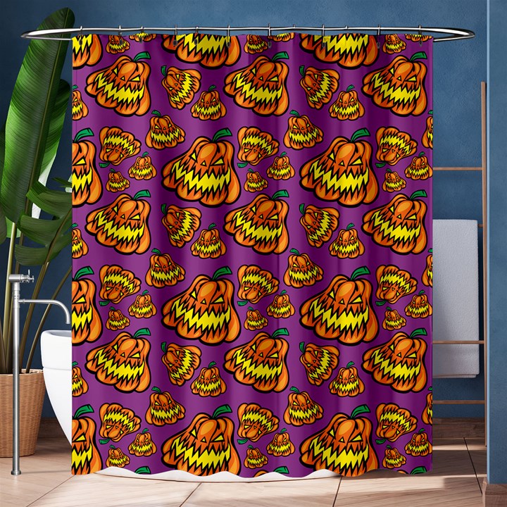 Halloween Colorful Jackolanterns  Shower Curtain 60  x 72  (Medium) 