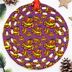 Halloween Colorful Jackolanterns  Ornament (Round Filigree) Front