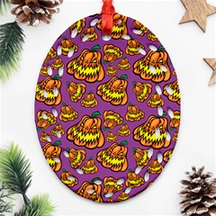 Halloween Colorful Jackolanterns  Ornament (oval Filigree) by iCreate