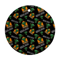 Halloween Ghoul Zone Icreate Round Ornament (two Sides)