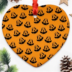 Halloween Jackolantern Pumpkins Icreate Ornament (heart)