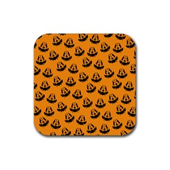 Halloween Jackolantern Pumpkins Icreate Rubber Coaster (square)  by iCreate