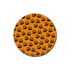 Halloween Jackolantern Pumpkins Icreate Rubber Coaster (round)  by iCreate