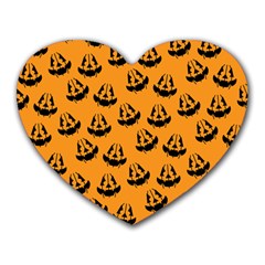 Halloween Jackolantern Pumpkins Icreate Heart Mousepads by iCreate