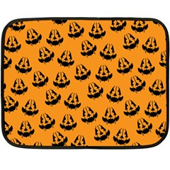 Halloween Jackolantern Pumpkins Icreate Double Sided Fleece Blanket (mini)  by iCreate