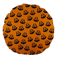 Halloween Jackolantern Pumpkins Icreate Large 18  Premium Round Cushions by iCreate