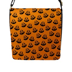 Halloween Jackolantern Pumpkins Icreate Flap Messenger Bag (l)  by iCreate