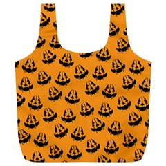 Halloween Jackolantern Pumpkins iCreate Full Print Recycle Bags (L) 