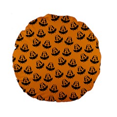 Halloween Jackolantern Pumpkins iCreate Standard 15  Premium Flano Round Cushions