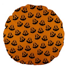 Halloween Jackolantern Pumpkins Icreate Large 18  Premium Flano Round Cushions by iCreate