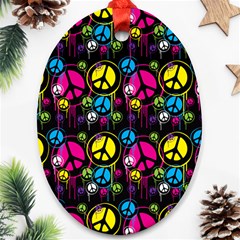 Peace Drips Icreate Oval Ornament (two Sides)