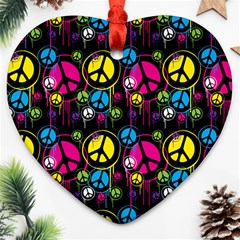 Peace Drips Icreate Heart Ornament (two Sides)